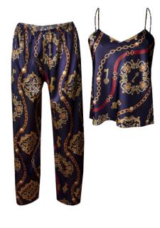 Tmavomodrá vzorovaná pyžamová súprava DK-KI Veľkosť: L