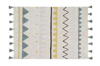 Béžový bavlnený vintage koberec Azul Rozmer: 120x160 cm