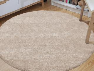 Béžový okrúhly shaggy koberec Cleve 133cm