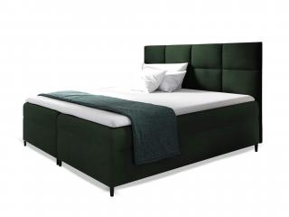 Čalúnená boxspring manželská posteľ Leila s matracom - zelená Rozmer: 140x200