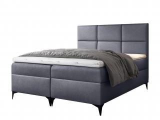 Čalúnená boxspring posteľ FAVA s vrchným matracom - grafit Fancy Rozmer: 140x200