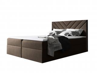 Čalúnená boxspring posteľ Top 6 s úložným priestorom - hnedá Rozmer: 140x200