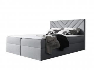 Čalúnená boxspring posteľ Top 6 s úložným priestorom - sivá Rozmer: 140x200