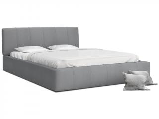 Čalúnená manželská posteľ s úložným priestorom Fiona - sivá Rozmer: 160x200