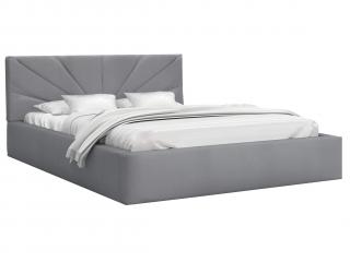 Čalúnená manželská posteľ s úložným priestorom Gabina - sivá Rozmer: 160x200