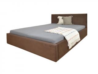 Čalúnená manželská posteľ s úložným priestorom Ingrit - hnedá Rozmer: 140x200