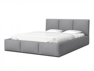 Čalúnená manželská posteľ s úložným priestorom Izabela - sivá Rozmer: 160x200