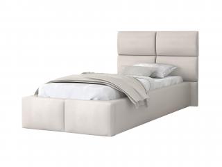 Čalúnená posteľ 90x200 s úložným priestorom Dony - krémová