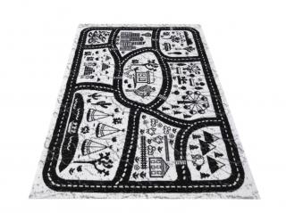 Čierno-biely detský koberec Seth 10 Rozmer: 80x150 cm