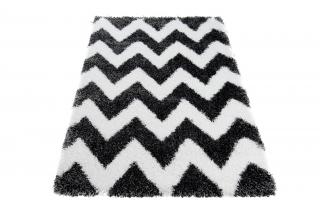 Čierno-biely plyšový koberec so vzorom Sabrina Rozmer: 160x220 cm