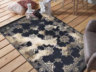 Čierny abstraktný koberec Harvy Rozmer: 160x220 cm
