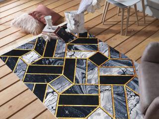 Čierny vzorovaný koberec Pons Rozmer: 120x180 cm