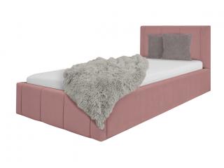 Detská čalúnená posteľ s úložným priestorom Fiona 90x200 - ružová