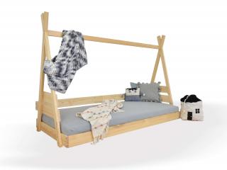 Detská drevená posteľ domček Teepee - 2 veľkosti - borovica Rozmer: 80x190