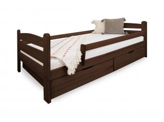 Detská drevená posteľ so zábranou 90x200 Maurícius - orech