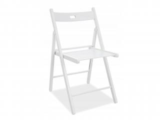 Drevená skladacia stolička Sole - biela