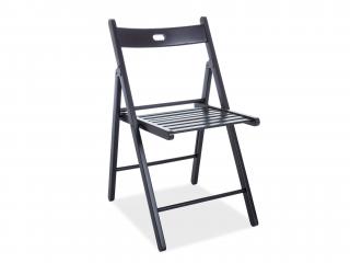 Drevená skladacia stolička Sole - čierna