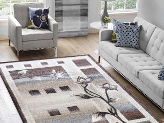 Hnedý kvetovaný koberec Ariu Rozmer: 160x220 cm