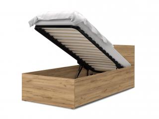 Jednolôžková posteľ Dolly s úložným priestorom - dub craft Rozmer: 200x120