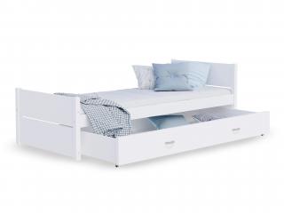 Jednolôžková posteľ s úložným priestorom 90x200 Dante - biela