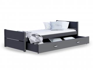 Jednolôžková posteľ s úložným priestorom 90x200 Dante - sivá