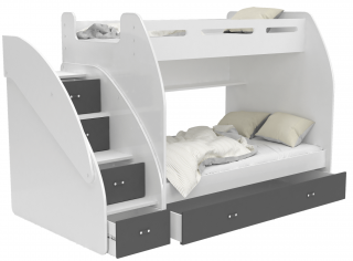 Multifunkčná poschodová posteľ Max 3 Farba: Sivá