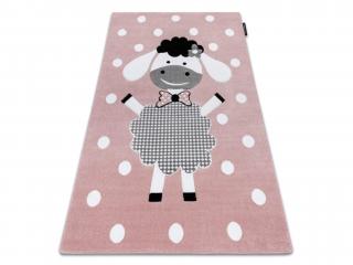 Ružový bodkovaný koberec Veselá ovca Rozmer: 140x190 cm