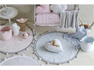 Ružový detský okrúhly koberec Bubbly 120 cm