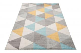 Sivo-tyrkysový geometrický koberec Nico Rozmer: 120x170 cm