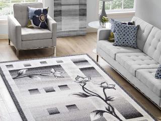 Sivý kvetovaný koberec Arven Rozmer: 240x330 cm