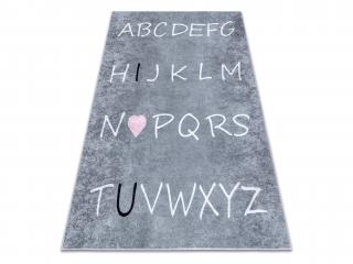 Sivý protišmykový koberec Abeceda Rozmer: 160x220 cm