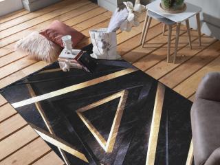 Tmavomodrý dizajnový koberec Bild Rozmer: 160x220 cm