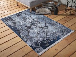 Tmavomodrý luxusný protišmykový koberec Atik Rozmer: 80x150 cm