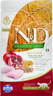 Farmina N&D cat AG adult, neutered, chicken, spelt, oats & pomegranate 1,5 kg