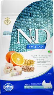 Farmina N&D dog OCEAN (AG) adult mini, codfish, spelt, oats & orange 0,8 kg