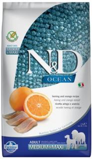 Farmina N&D dog OCEAN (GF) adult medium & maxi, herring & orange 2,5 kg