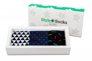 Darčekové balenie ponožiek STYLE SOCKS set 3 páry II Velikost: EUR 37 - 39