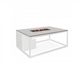 Stôl s plynovým ohniskom COSI- typ Cosiloft 120 biely rám / doska sivá