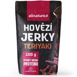 Allnature BEEF teriyaki jerky - sušené hovädzie mäso s teriyaki príchuťou Obsah: 100g