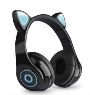 Bluetooth slúchadla B39 led cat čierne