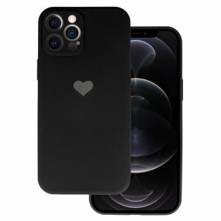 iPhone 13 Mini silikónové zadné púzdro Srdce čierne