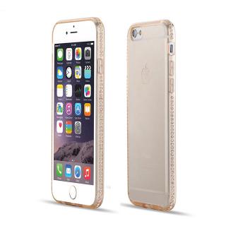 iPhone 6 / 6S silikónové púzdro s kryštálmi zlaté