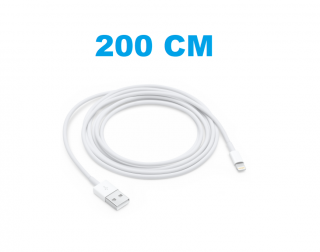 USB kábel dĺžka 2m lightning biely