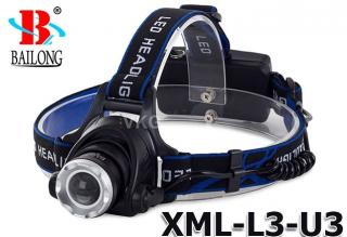 AKU čelovka Bailong BL-6699, led typu CREE XML + dobíjací set