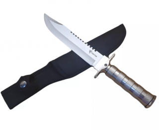 Taktický nôž MILITARY FINKA SURVIVAL 35 cm čierny/strieborný Vyber barvu :: Stříbrná