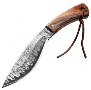 Turistický nôž s ozdobenou čepeľou KUKRI, 19 cm