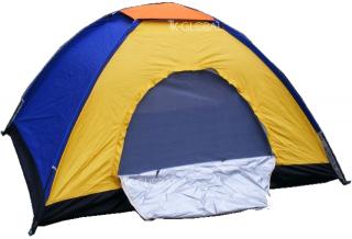 Turistický stan pre max 3 osoby, 2x2m, farebný Vyber barvu :: Modro-oranžová