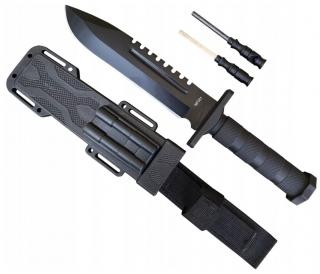 Vojenský nôž s kresadlom a brúskou, 31 cm