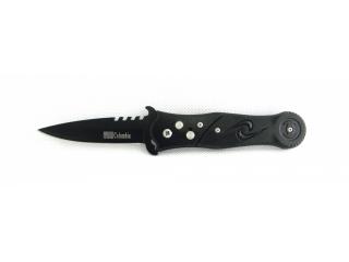Vystreľovací polo-keramický nôž 21,5 cm, celo-čierny