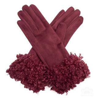 Dámske rukavice TANTREND 03620461 bordové farba: bordová, Veľkosť: UNI